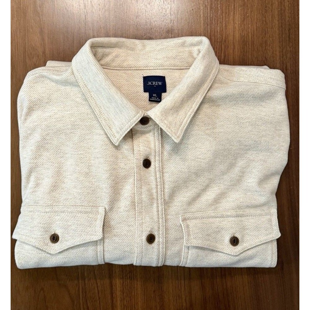J.CREW Heavyweight Men's Long Sleeve Button-Down Shirt Size XL Tan